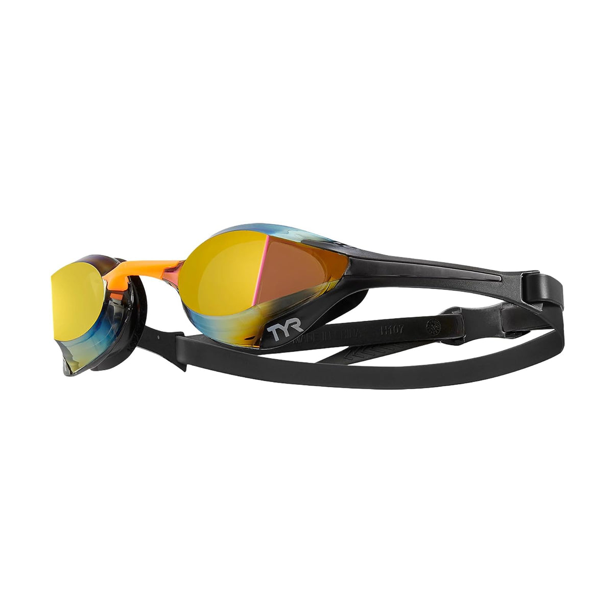 TYR Tracer-X Elite Racing Swim Goggles - Dorado - Naranja Espejo