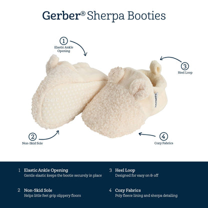 Gerber Botines suaves antideslizantes con forro polar con orejas Pantuflas para Unisex bebé