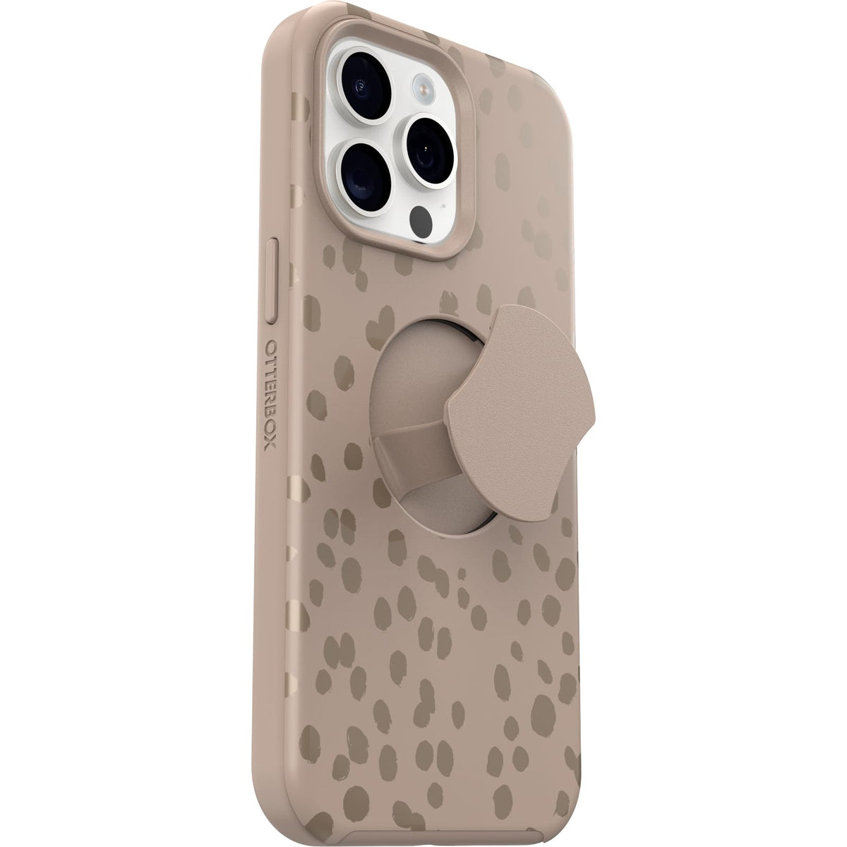 OtterBox - Funda para iPhone 15 Pro MAX (Solamente) OtterGrip Symmetry Series - ON The Spot (café), Agarre Integrado, Funda Elegante, se Ajusta a MagSafe, Bordes elevados para Proteger la cámara y la