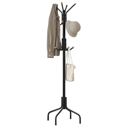 SONGMICS Perchero de Pie de Metal con 12 Ganchos y 4 Patas, Para Ropa, Sombreros y Bolsos, 56.5x56.5x180.1 cm MRCR031B01