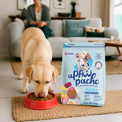 Apawpacho Alimento para Perros Adultos Razas Medianas y Grandes, 4 kg.