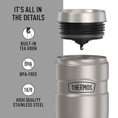 Thermos inoxidable Rey 16-Ounce Travel Tumbler, Metálico, 16 oz
