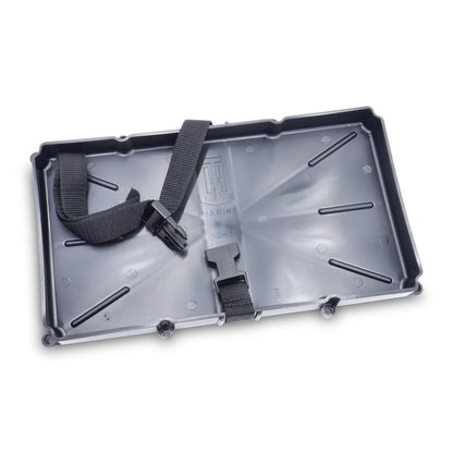 T-H Marine - Soporte para Bandeja de batería Estrecha – Solución de Almacenamiento de batería para Grupos 29 y 31 – Certificado NMMA con Correa de Polietileno y Hebilla de liberación rápida, Ideal