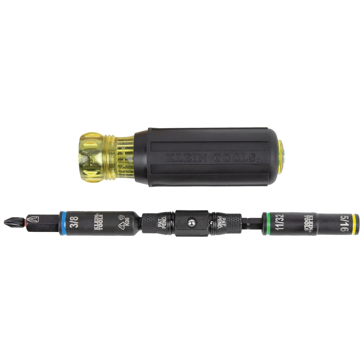 Klein Tools 32528HD KNECT 10 en 1 driver con clasificación de impacto, destornillador de puntas múltiples/destornillador de tuercas con tamaños de enchufe abatible de pozo profundo para fontanería y