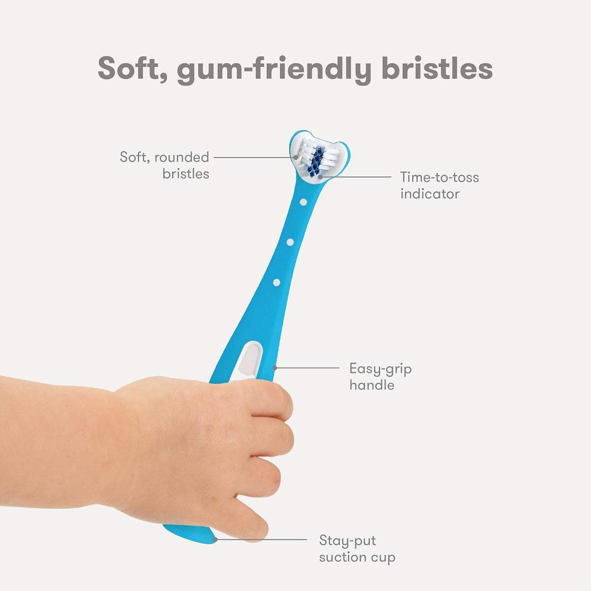 Frida Baby | Cepillo de Dientes de Triple Ángulo para Niños de 2 años o más | Color Azul | 1 pza