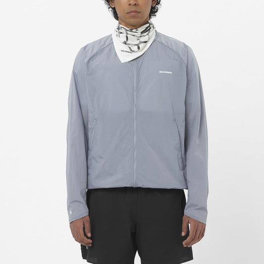 Salomon Shakeout Fly, Chamarra de Running para Hombre, Gris, Talla CH