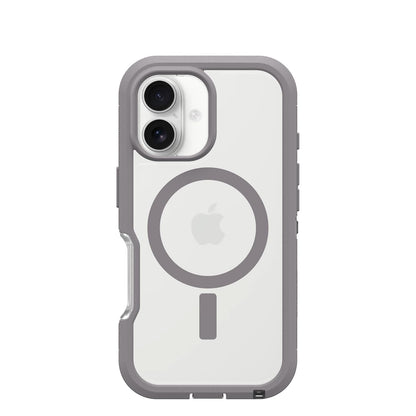 OtterBox Funda Defender Series XT para iPhone 16, Transparente, Compatible con MagSafe - Transparente con tapa de nieve
