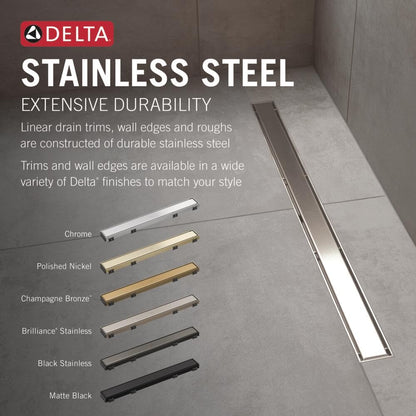 Delta Faucet - Borde de Pared de desagüe de Ducha Lineal de 24 Pulgadas en Bronce champaña
