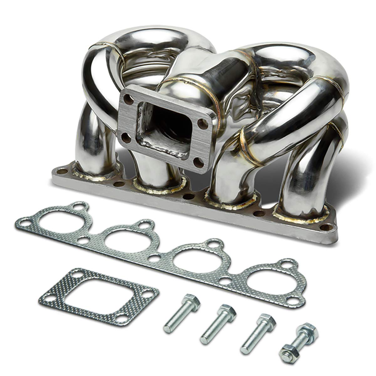 DNA MOTORING Colector Turbo de Acero Inoxidable, Metálico, TM-D-S-RH-NWG