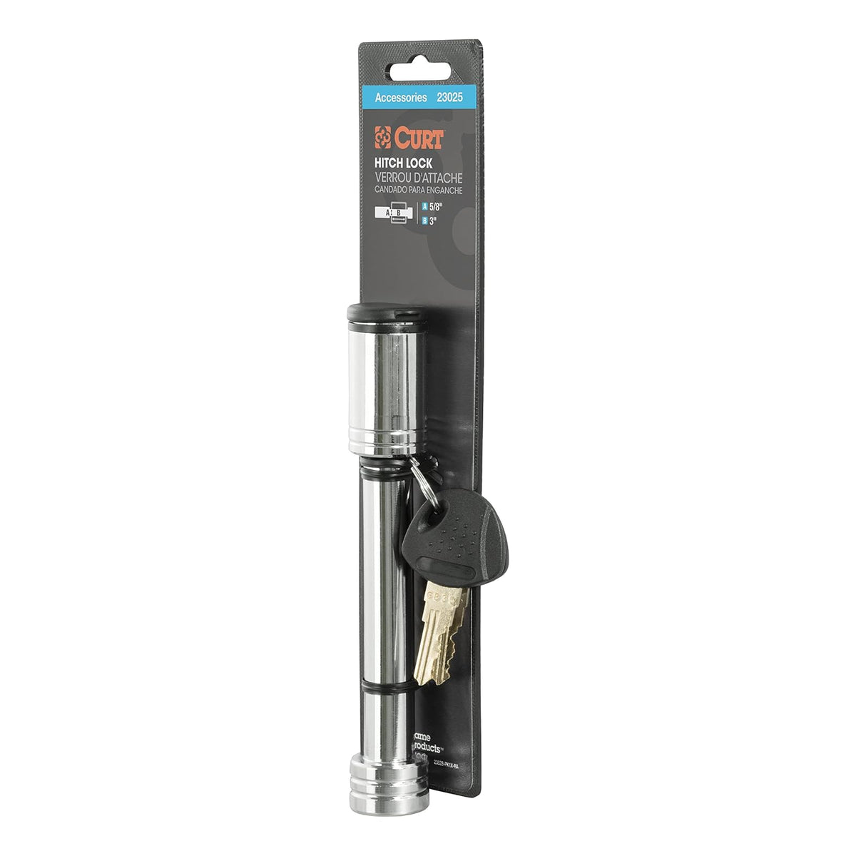 CURT Cerradura de Enganche de Remolque, 1.5 cm de Diámetro, para Receptores de 7.6 cm, 23025