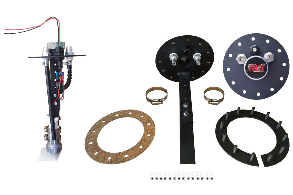 RCI Soporte para Bomba de Combustible 7080A, 12 Pernos, 8 AN, Aluminio Anodizado Negro