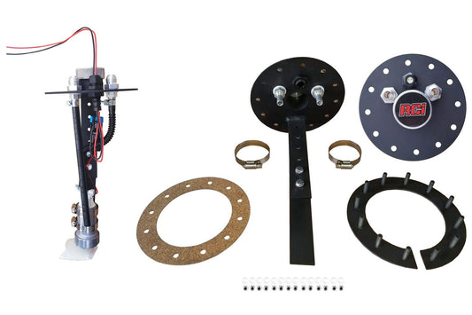 RCI Soporte para Bomba de Combustible 7080A, 12 Pernos, 8 AN, Aluminio Anodizado Negro