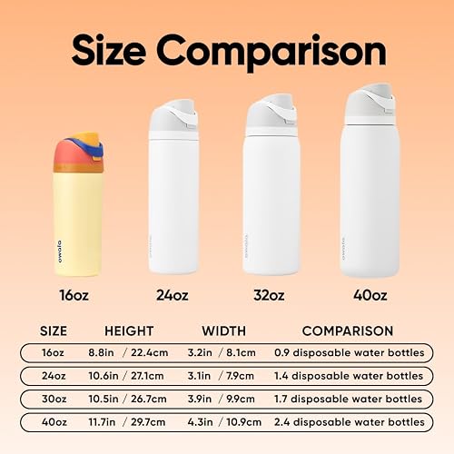 Owala Kids FreeSip Insulated Stainless Steel Water Bottle with Straw for Sports, Travel, and School, BPA-Free Sports Water Bottle, 16 oz, Misty Horizon