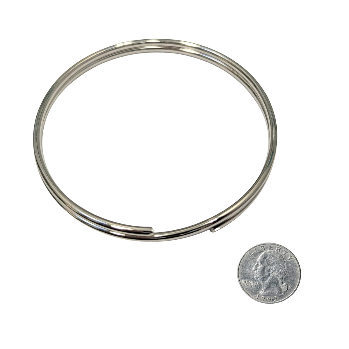 Lucky Line 7910010 - Anillo de acero templado chapado en níquel de 7,62 cm, 10 unidades