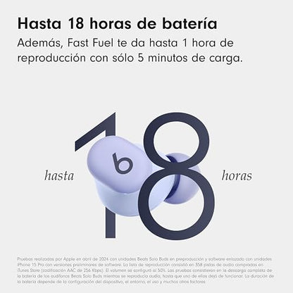 Beats Solo Buds - Audífonos inalámbricos Bluetooth 12 Horas de Compatibilidad con Apple y Android Micrófono Integrado, Morado ártico