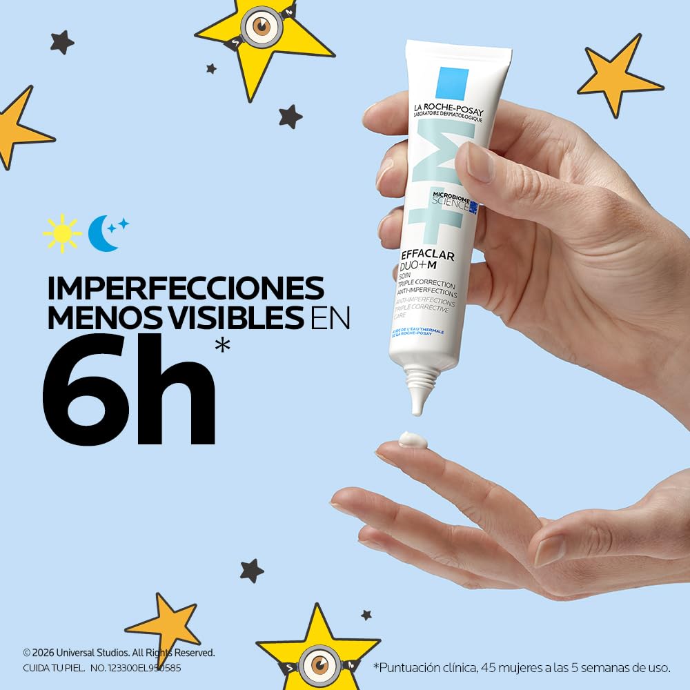 La Roche-Posay Effaclar DUO +M Crema Hidratante Anti-imperfecciones, 40 ml | Para piel grasa o con tendencia acnéica, fórmula con niacinamida y phylobioma, anti-marcas e hidratación por hasta 24 horas