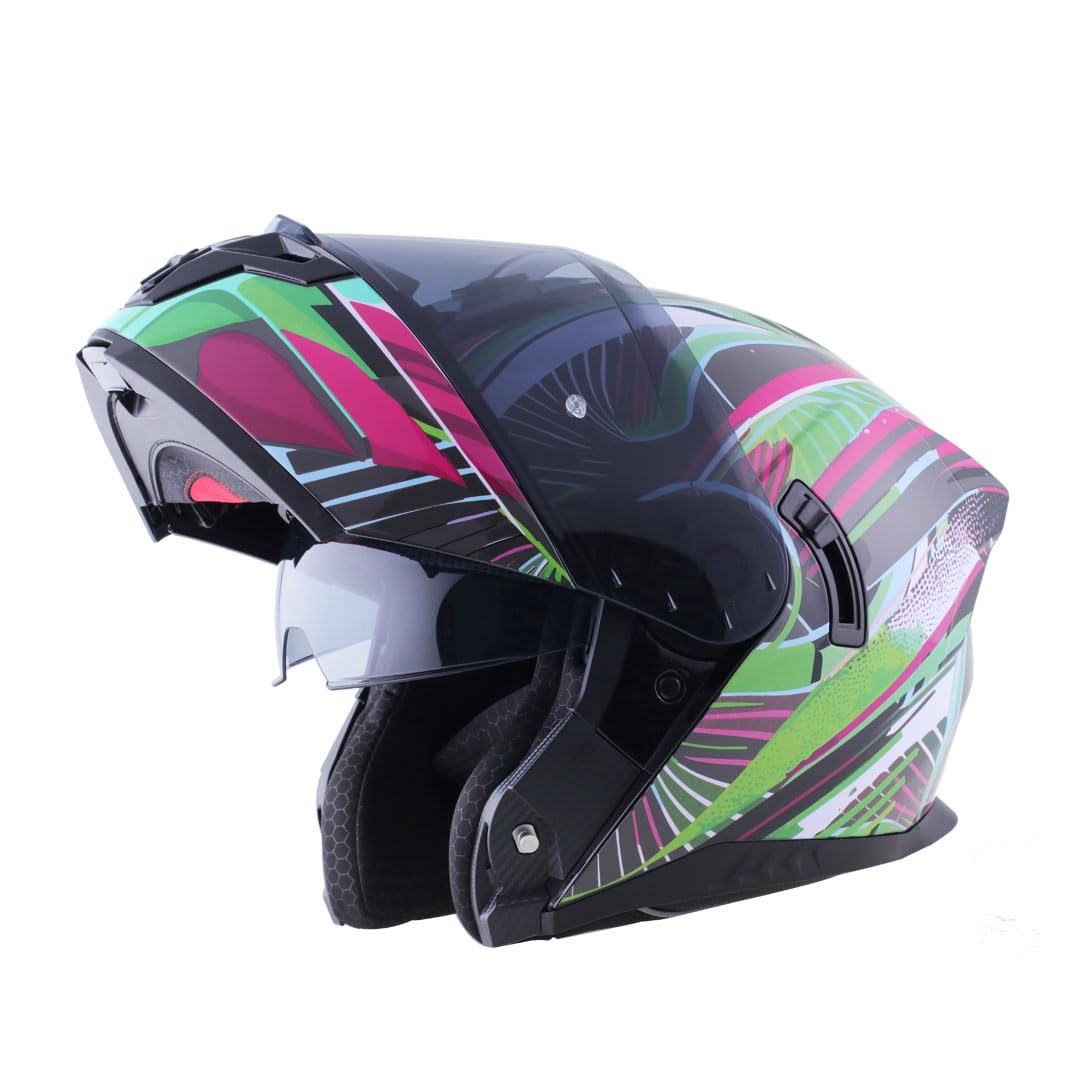 Casco ABATIBLE Edge Modelo Alpha Visor Doble ANTIVAHO Certificado Dot Moto - Cascos Motocross Pegatina Pegatinas Protector Mujer Hombre