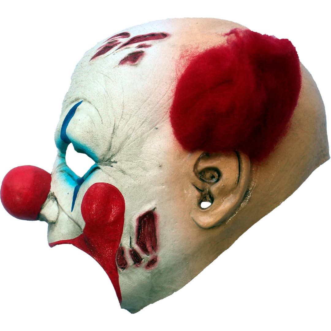 Clown Deluxe, Máscara de Látex de Payaso Terrorífico Con Barbilla Abierta, Disfraz de Arlequin Creepy Ideal Para Fiestas de Disfraces y Halloween by Ghoulish Productions.
