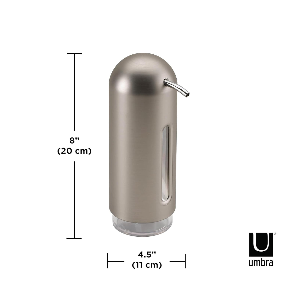 Umbra | Dispensador de Jabón Moderno, Acabado en Níquel