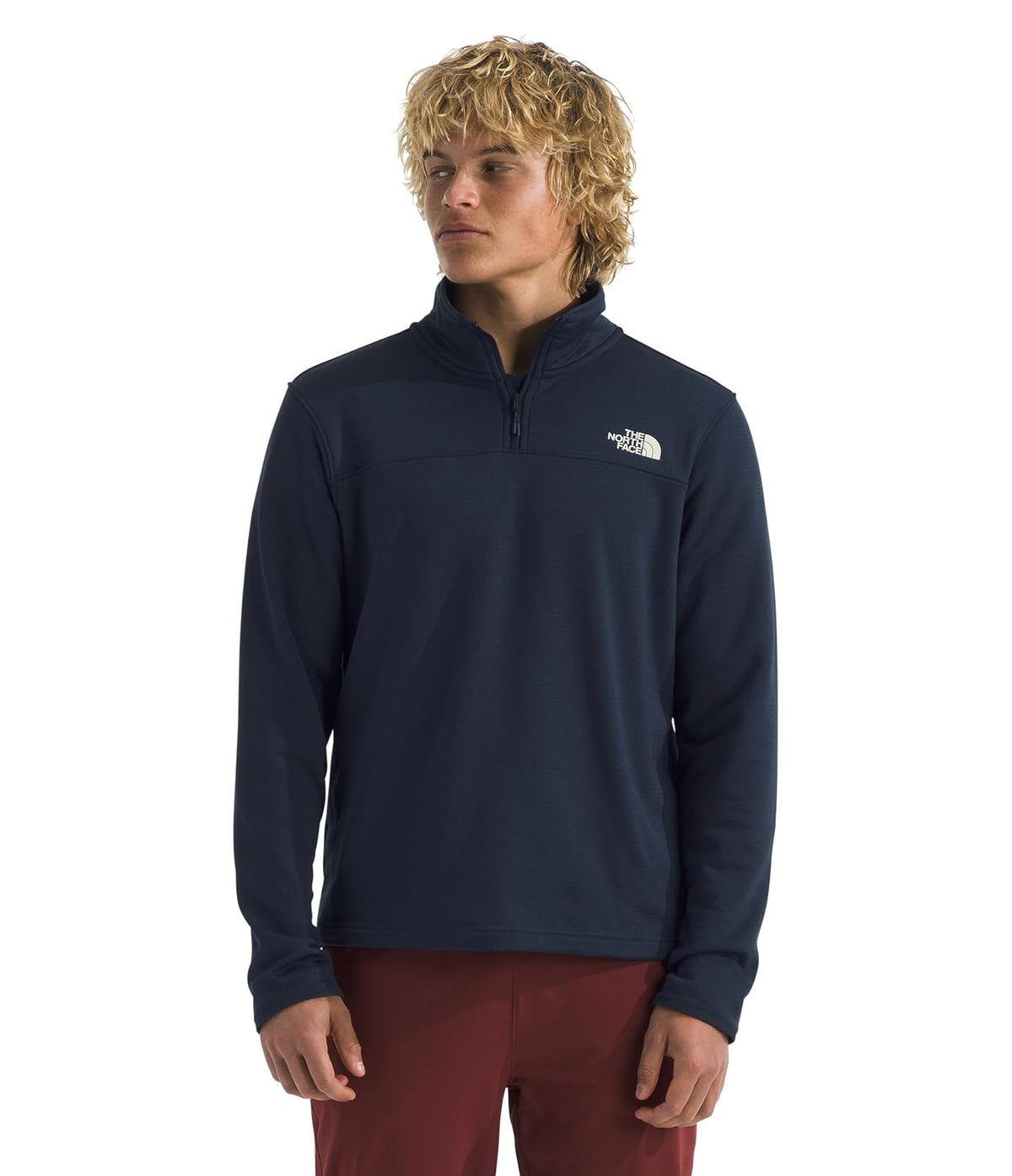 The North Face Cedar Trail Grid chamarra de forro polar cierre 1/4 para hombre - M - Summit Navy
