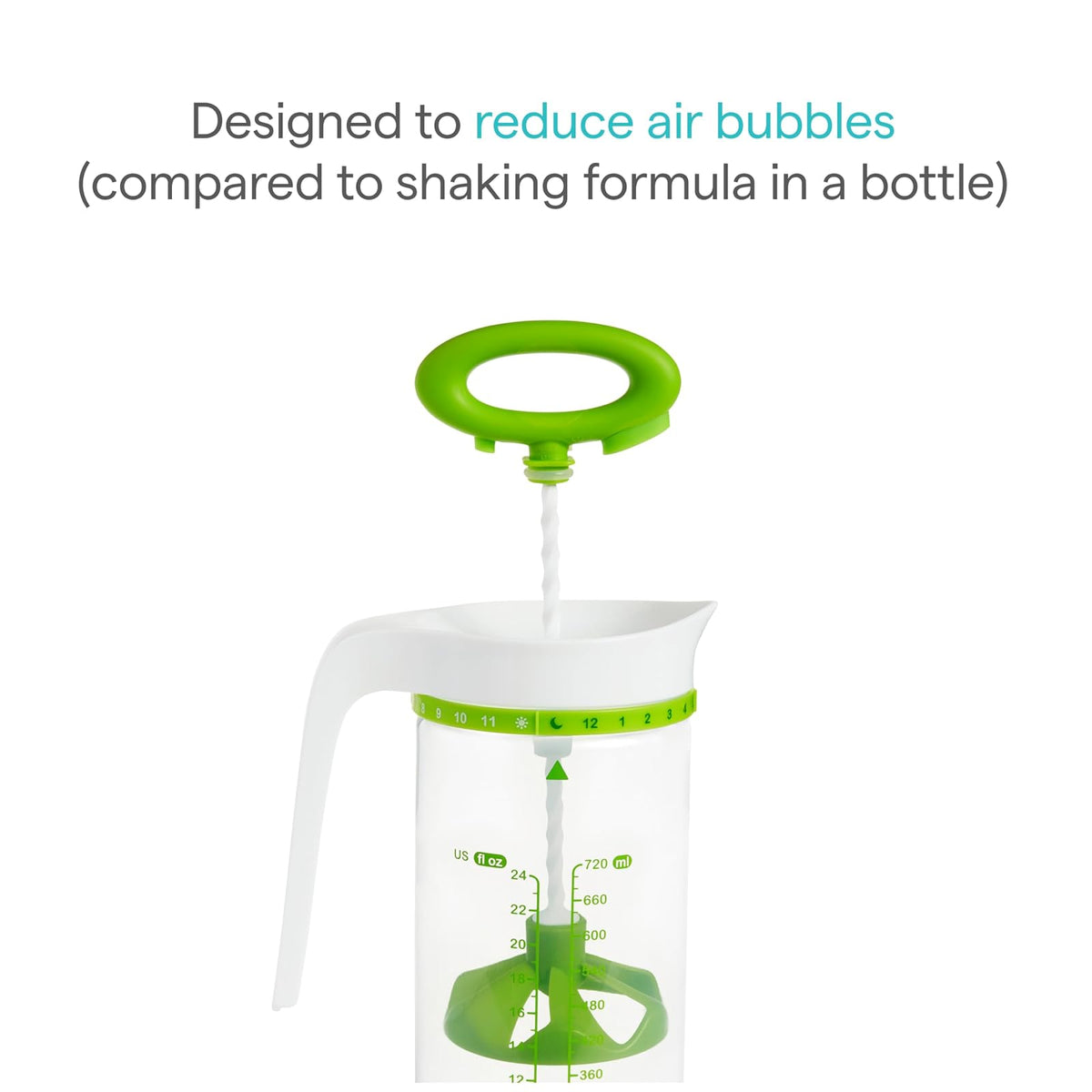 Munchkin Smart Blend - Jarra de mezcla de fórmula y almacenamiento de leche materna, 24 onzas, verde