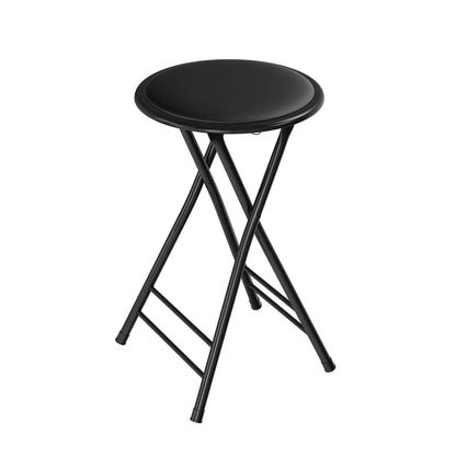 Trademark Home 82-0827 Black Cushioned Folding Stool, 24"
