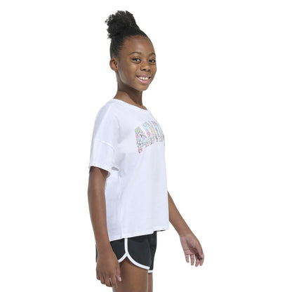 adidas Playera de Manga Corta con Hombros caídos para niña