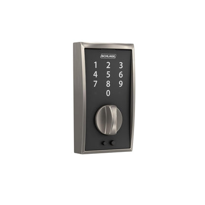 Schlage Camelot cerradura de Touch, Century, Níquel Satinado