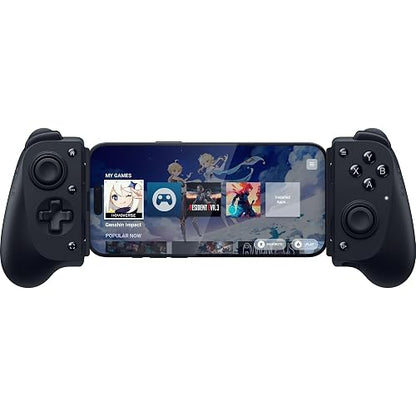 Razer Kishi V3 - Controlador de juegos para iPhone 15 y 16, Android: palillos TMR de tamaño completo - Botones traseros dobles - Se adapta a la mayoría de las fundas de teléfono - Juego con cable y