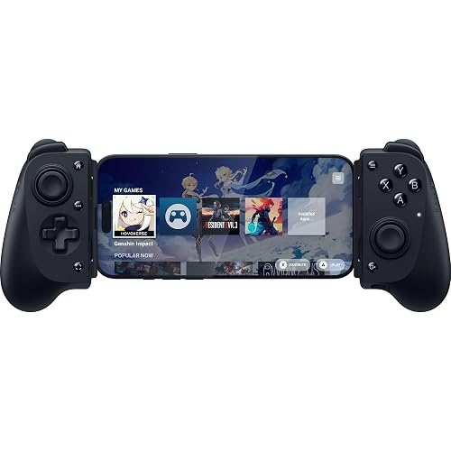 Razer Kishi V3 - Controlador de juegos para iPhone 15 y 16, Android: palillos TMR de tamaño completo - Botones traseros dobles - Se adapta a la mayoría de las fundas de teléfono - Juego con cable y