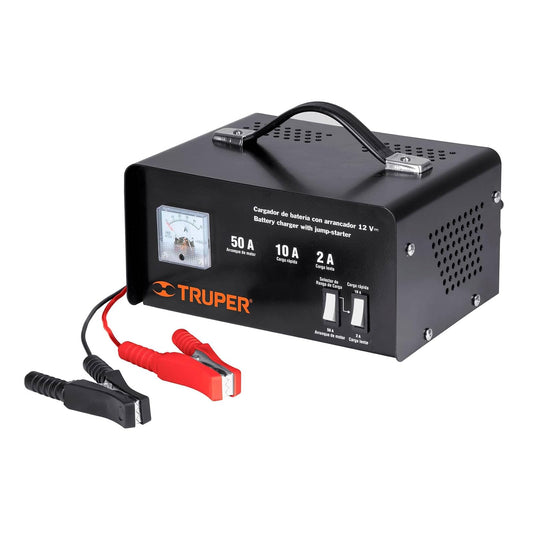 TRUPER Cargador de Baterías 12V, 50A, con Amperímetro