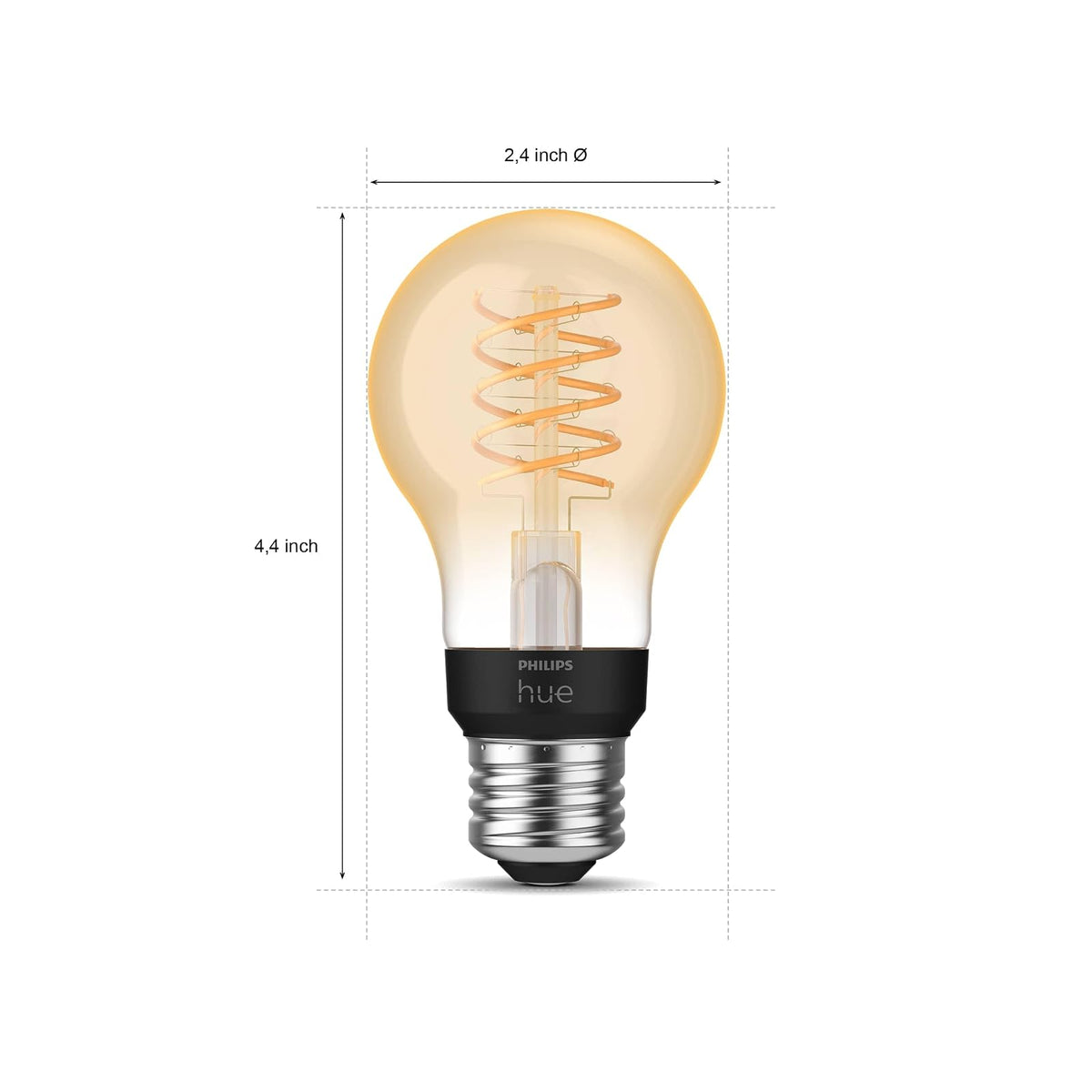 Philips Hue Foco Inteligente Filamento regulable tipo A19 decorativo Wifi-Zigbee/Bluetooth Compatible con Alexa