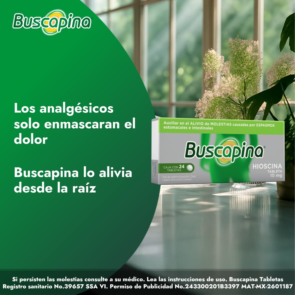 Buscapina Auxiliar en el Alivio del Dolor de Panza 24 tabletas. Alivio Eficaz del Dolor, Causados por Espasmos, Cólicos Estomacales e Intestinales