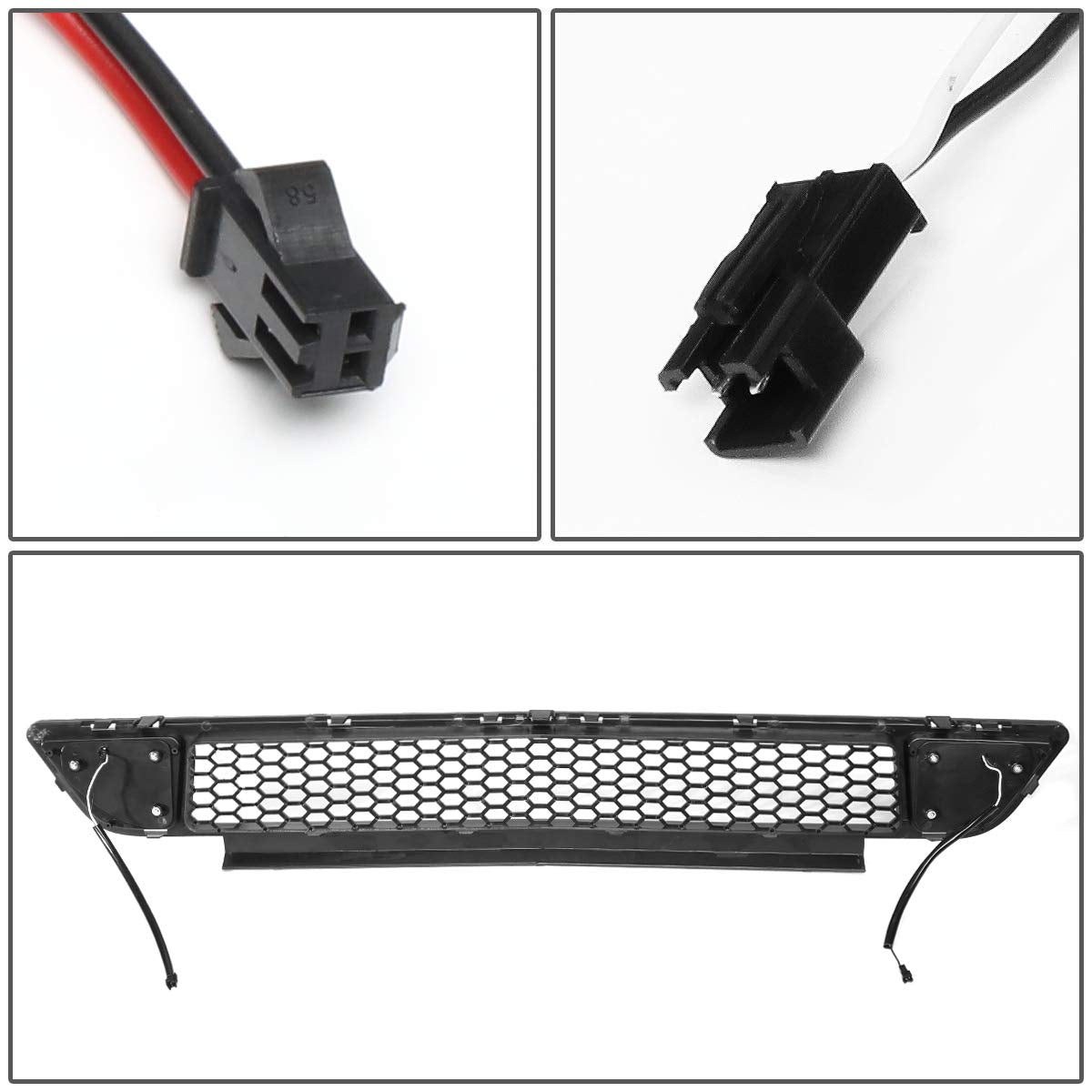 DNA Motoring Rejilla de Parachoques Delantero Inferior Plástico Reforzado LED DRL para Ford Mustang 2015-2017