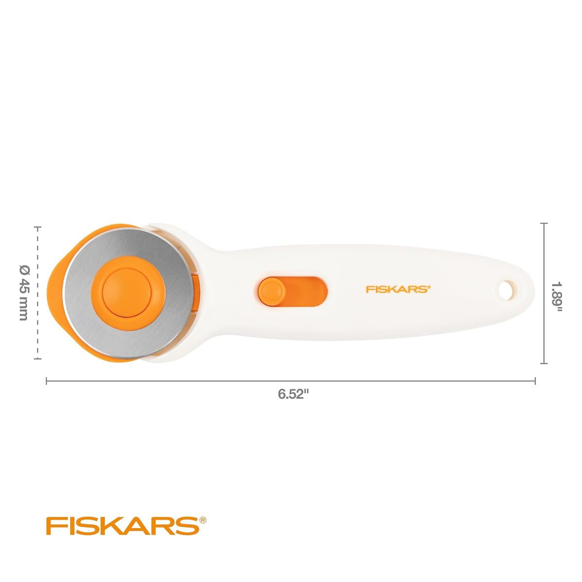 Fiskars - Cortador giratorio de 45 mm para tela, cortador de tela de acero premium que corta a través de múltiples capas, diestros y zurdos, fácil y seguro cambio de cuchillas, artes y manualidades,