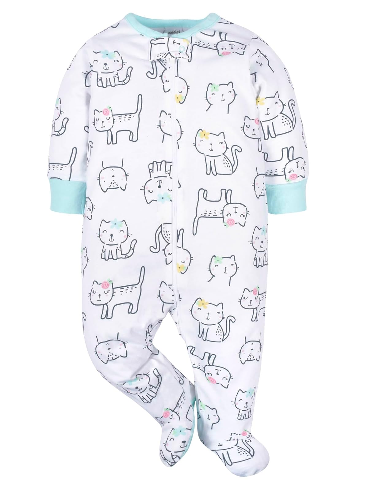 ONESIES Brand Baby Girls' 4-Pack Sleep 'N Play Footies Multi Pack