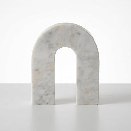Sagebrook Home Mármol, Herradura de 7 Pulgadas de Alto, Decoración de Mesa, Blanco, Contemporáneo, 6 Pulgadas de Largo x 2 Pulgadas de Ancho
