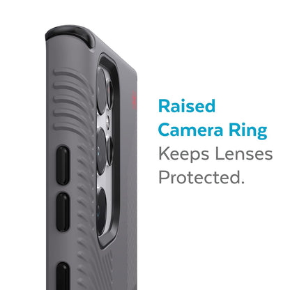 Speck - Funda Negra para Samsung Galaxy S22 Ultra - Protección contra caídas, Agarre Extra, Resistente a los arañazos y absorción de Golpes para Galaxy S22 Ultra - Funda Delgada, Agarre - Gris
