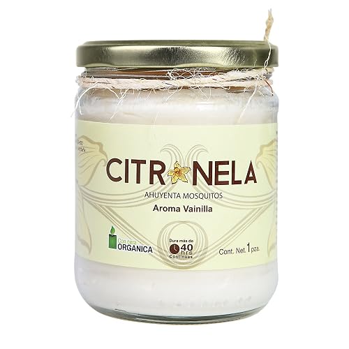 PISUMMA Vela de Citronela en Tarro Redondo Blanco – 1 Unidad | Repelente Natural de Insectos | Cera de Soja | 9x9x10 cm | Duración 40 h | Uso Decorativo para Hogar y Jardín