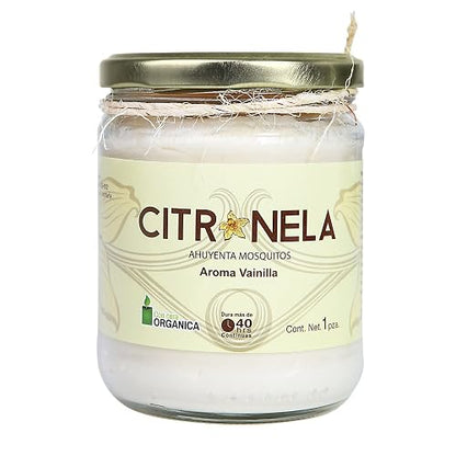 PISUMMA Vela de Citronela en Tarro Redondo Blanco – 1 Unidad | Repelente Natural de Insectos | Cera de Soja | 9x9x10 cm | Duración 40 h | Uso Decorativo para Hogar y Jardín