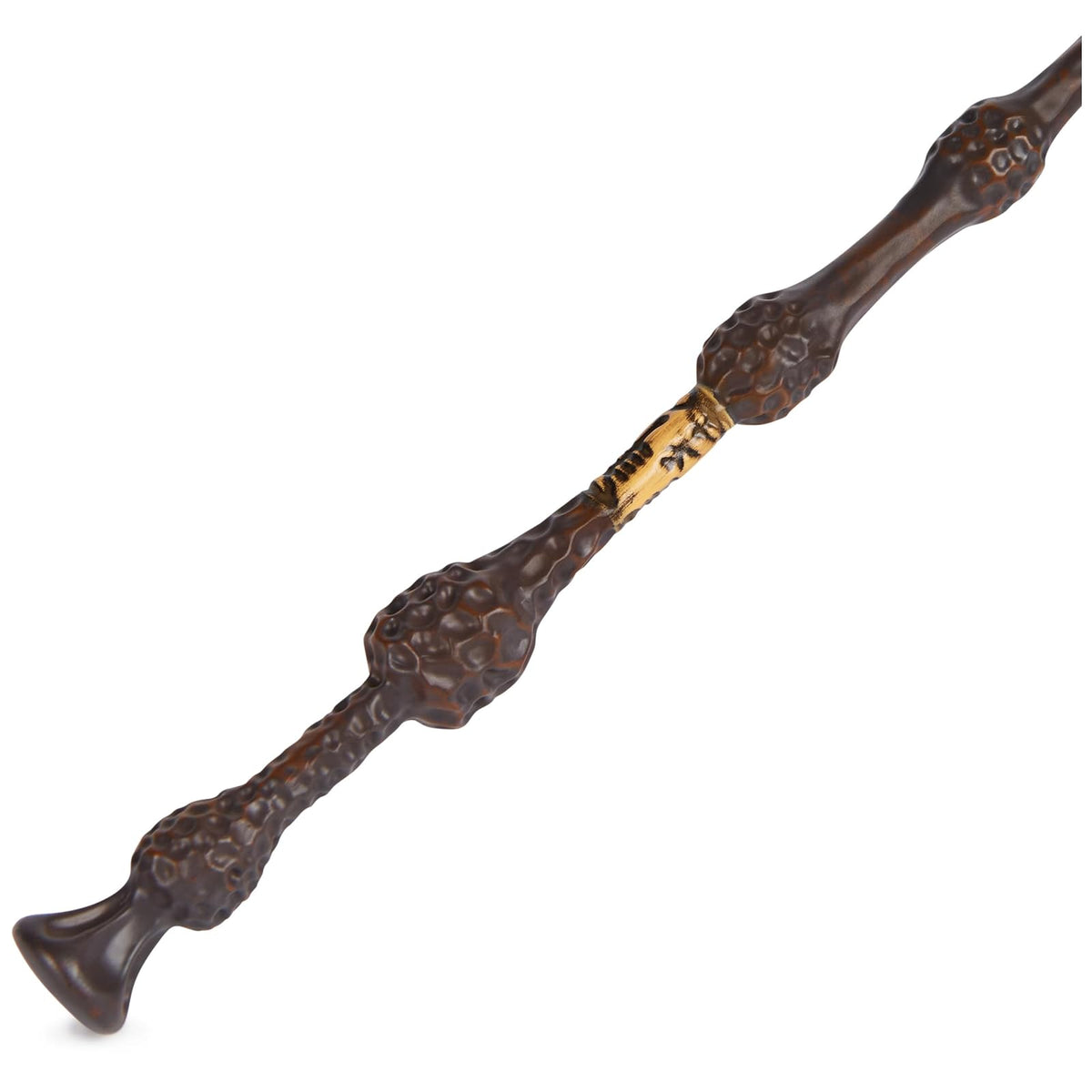 Wizarding World Harry Potter - Auténtica Varita Albus Dumbledore de plástico con Soporte Hogwarts, 30,5 cm, Juguete para niños a Partir de 14 años, artículo para Fans, Color Dorado