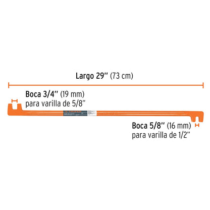 Truper GRT-21, Grifa de dos bocas de 5/8 y 3/4", acero al carbono