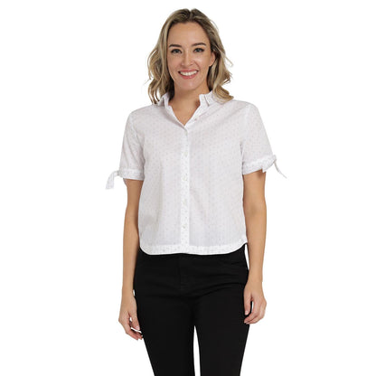 Lee Camisa Slim Fit de Algodón para Mujer, Blanco, CH