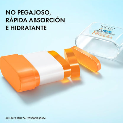 Vichy Capital Soleil UV Aqua Protector Solar en Stick Dermatológico 9g | Protector Solar en Barra con FPS 50+ y Acabado Invisible PA+++ Ideal para Reaplicación Práctica en RostroyY Labios