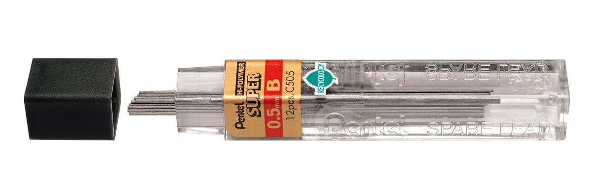 Pentel 000767 Super Hi-Polymer Lead C505 0.5mm B 12 pieces - Mina de repuesto