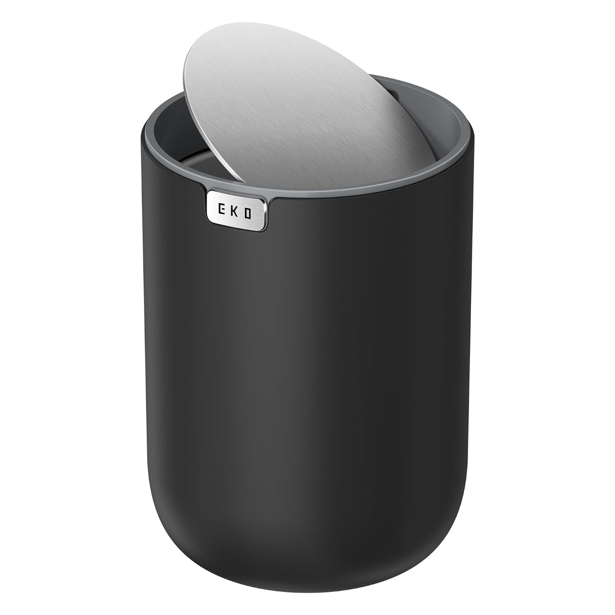 EKO Fandy Mini Basura 2.2L Acero Inoxidable con Tapa Abatible Negra