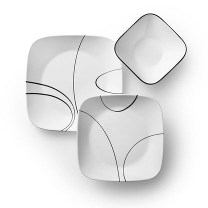 Corelle - Vajilla, Líneas simples, 18 piezas