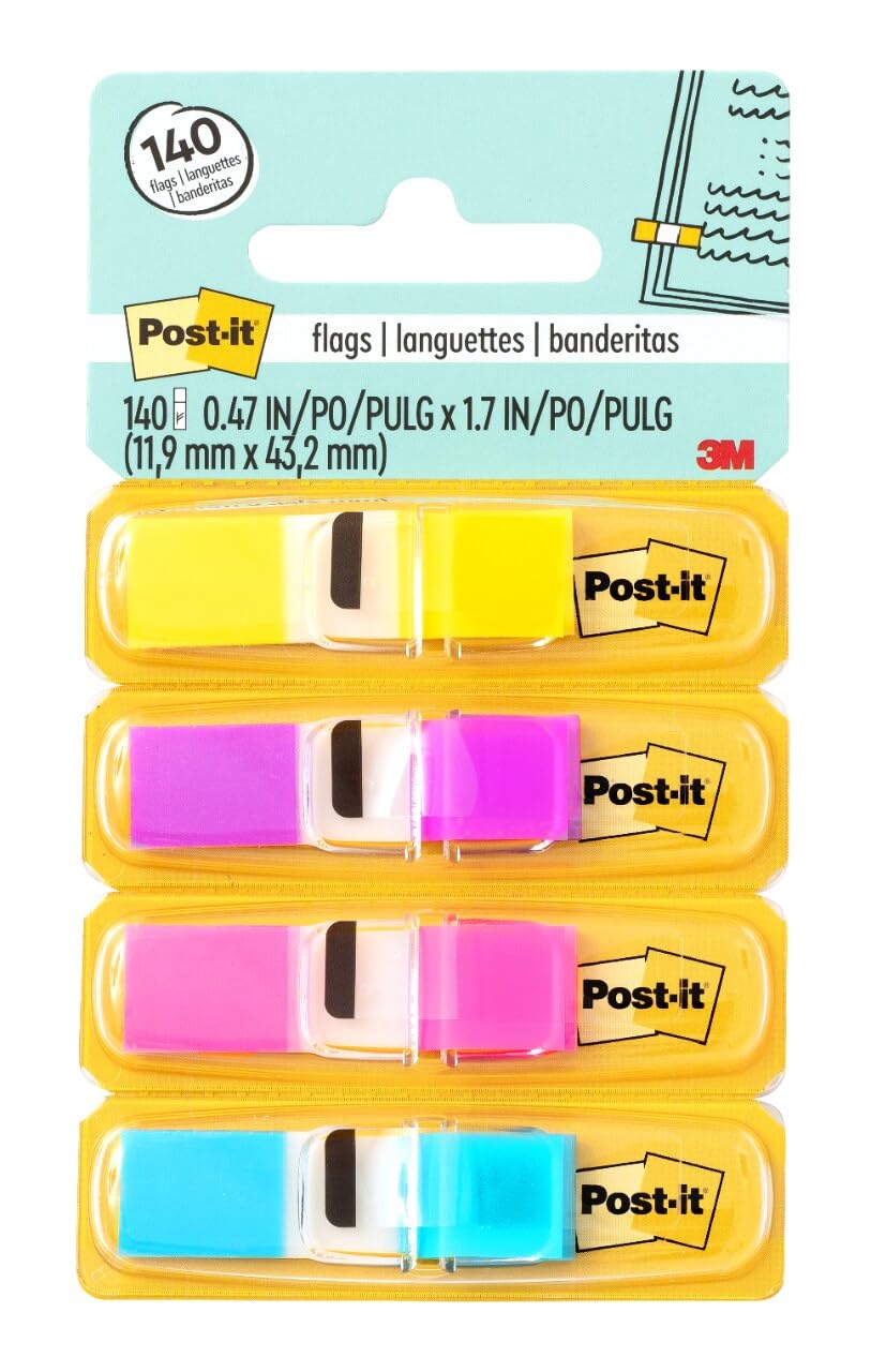 3M Mini Post It, 4 colores