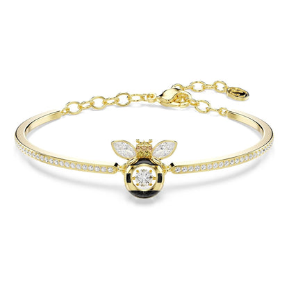 Pulsera Swarovski Idyllia, cortes mixtos, abeja, multicolor, oro-tSwarovski chapado en uno