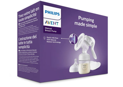 Philips Avent Extractor Manual de Leche│Tecnología Natural Motion│con Biberón Natural│Blanco│4 oz/125 ml│0 m+│2 pzs│SCF430/10